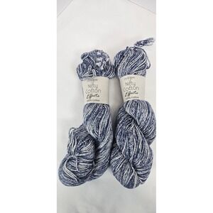 Cascade Nifty Cotton Effects Yarn Lot 2 Blue White Batik 100g Skeins Soft